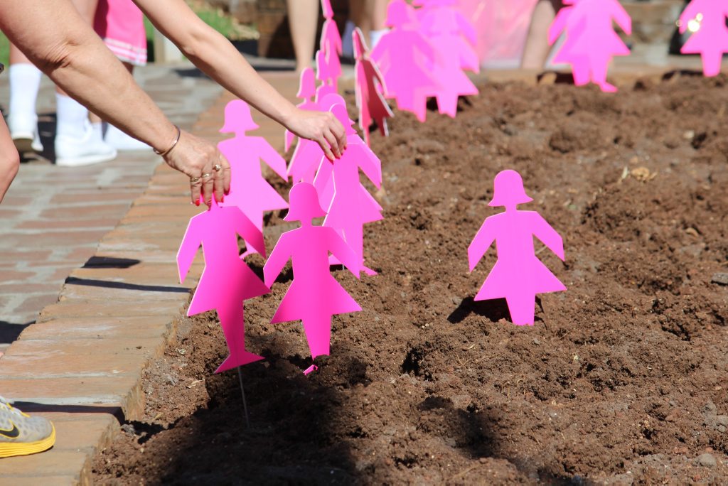 ALWAYS REMEMBERED: Pink ladies at the Pink Ribbon Walk of Hope are placed in memory of lives lost to breast cancer. ALWAYS REMEMBERED: Pink ladies at the Pink Ribbon Walk of Hope are placed in memory of lives lost to breast cancer.